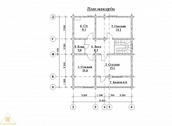 Объект №25: двухэтажный дом из бруса 192х145 с крыльцом, террасой и балконом 2