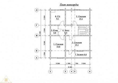Объект №25: двухэтажный дом из бруса 192х145 с крыльцом, террасой и балконом 2