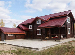 Двухэтажный дом из бруса 192х145 с террасой и гаражом 0 Двухэтажный дом из бруса 192х145 с террасой и гаражом 0