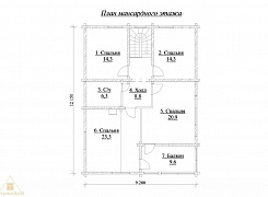 Объект №18Д: домокомплект двухэтажного дома из бруса с двумя террасами 4