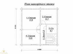 Объект №47: двухэтажный деревянный дом из бруса 192х145 с крыльцом 2 Объект №47: двухэтажный деревянный дом из бруса 192х145 с крыльцом 2